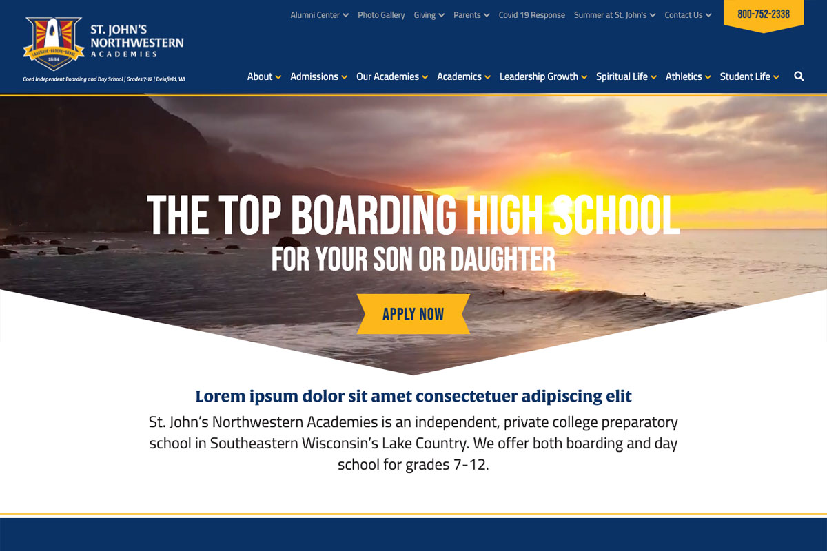 St. John’s Northwestern Academies website